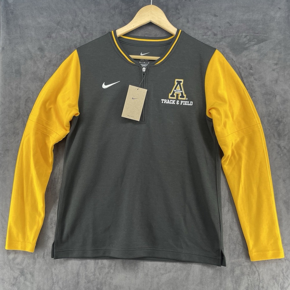 Nike Dri-FIT Appalachian State Track & Field Women M 1/4 Zip NWT Black Gold